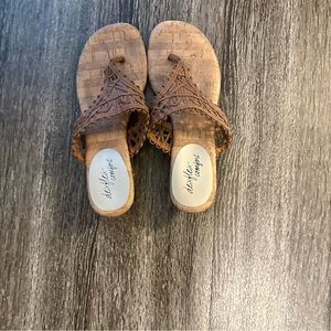 Brown wedge sandals size 8
